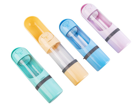 Bouteille d'eau portable 2 en 1 pour animaux avec récipient de nourriture et distributeur d'eau